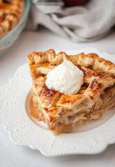 Classic American homemade apple pie.