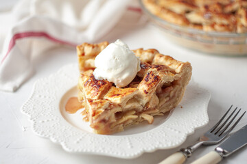 Classic American homemade apple pie.