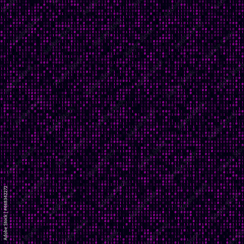 Poster tech background. magenta filled binary background. big sized seamless pattern. astonishing vector il