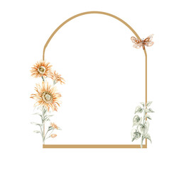 Dry flowers frames composition