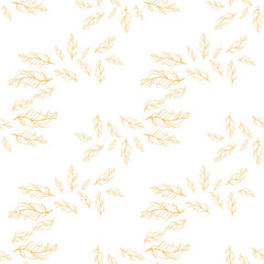 Pastel-colored seamless feather pattern. Seamless background with feathers of bird.