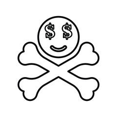 Crash, problem, sad line icon. Outline vector.