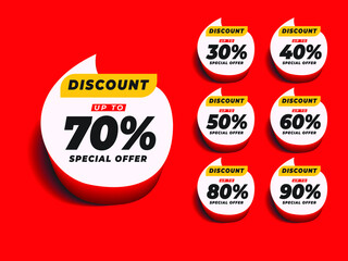 Set discount label for promotion template. 50% off