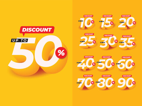Set discount label for promotion template. 50% off