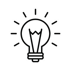 Light bulb icon vector graphic