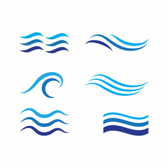 Fototapeta na wymiar Water wave icon vector illustration design logo