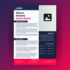 modern flyer design template, real estate flyer design, flyer, design, real estate, business, corporate