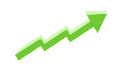Upward arrow with small setbacks.