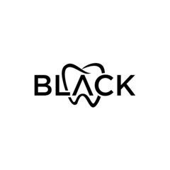 black dental logo,tooth dentistry vector template