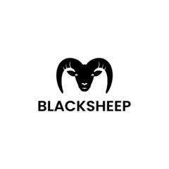 black sheep logo head goat design vector image