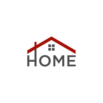 home roof logo design for real estate vector template