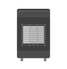 Gas heater with the pilot flame lit. Butane gas heating system. - obrazy, fototapety, plakaty