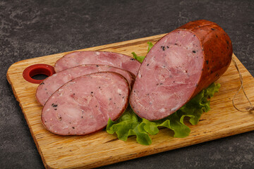 Smoked ham sausage with spices