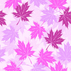 Fototapeta na wymiar Maple Leaf Autumn seamless pattern. Digital Illustration background.