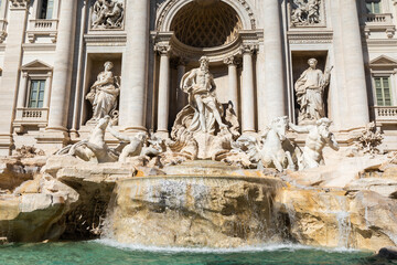 Fototapeta na wymiar View of Fontana di Trevi fountain, in Roma, Lazio, Italy.