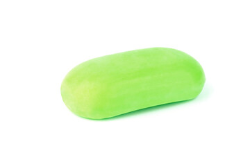 toilet soap isolated on white. green soap bar