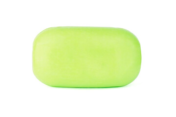 bar of toilet soap isolated on white .