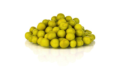 pile of pickled peas isolated on white