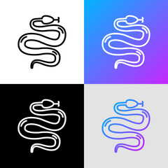 Snake thin line icon. Modern vector illustration for Chinese horoscope.