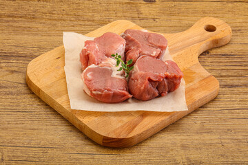 Raw pork tenderloin for cooking