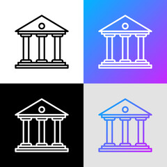 Bank thin line icon. Modern vector illustration.