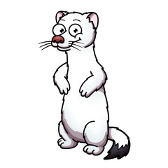 Cute Cartoon Arctic Weasel