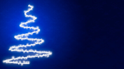 Fondo azul con árbol de navidad luminoso.  © Gabrieuskal
