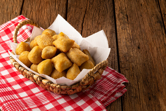 Basket with Brazilian snacks. Party food.