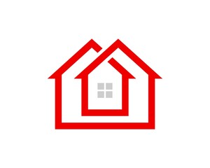 Simple infinity house in red color and silver window