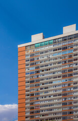 Fototapeta premium BELO HORIZONTE, MINAS GERAIS, BRAZIL - SEPTEMBER 5, 2021: Conjunto das Bandeiras, modern apartment building, on Afonso Pena avenue