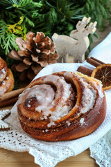 Kanelbulle - swedish cinnamon rolls and Christmas decoration.