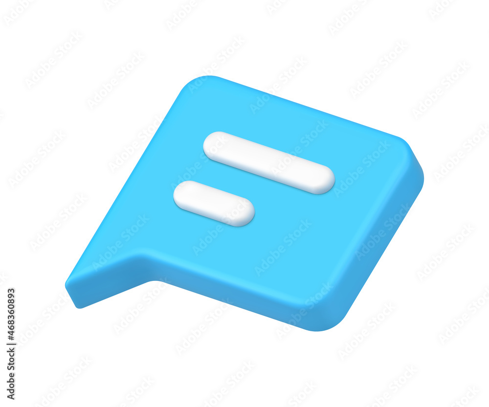 Poster simple chat box new message received alert 3d isometric icon vector incoming letter email