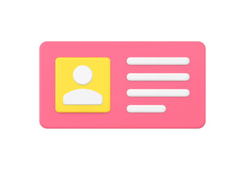 Simple rectangle red new message notification alert with avatar 3d icon vector illustration