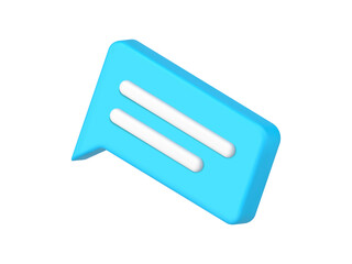 3d blue chat message isometric icon cyberspace communication vector illustration