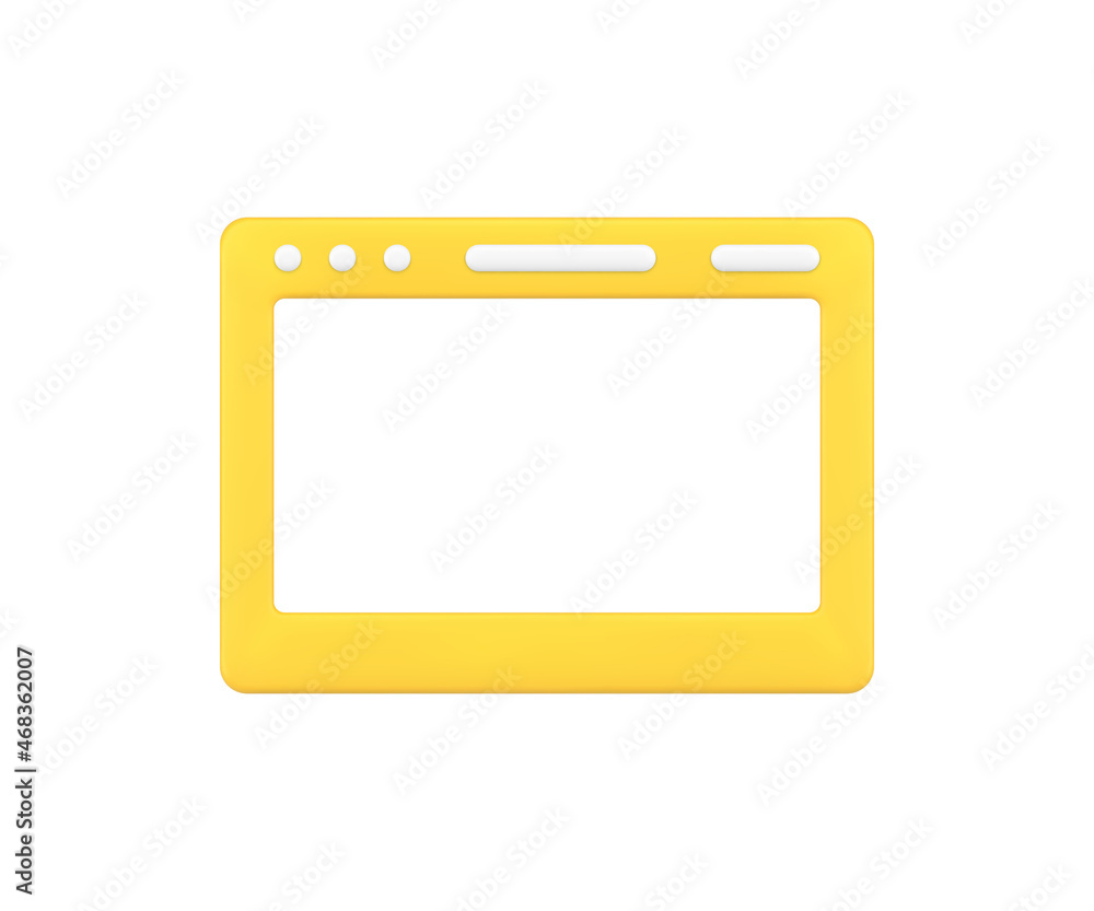 Poster electronic web internet laptop digital display media monitor 3d simple icon vector illustration