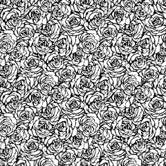 Abstract roses flowers vector seamless pattern