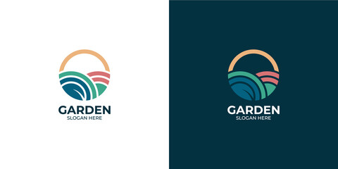 modern style garden logo set
