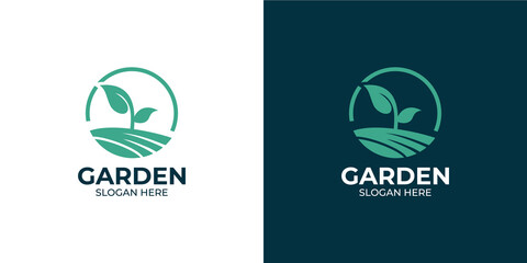 modern style garden logo set
