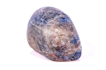 Macro mineral stone sapphire on white background