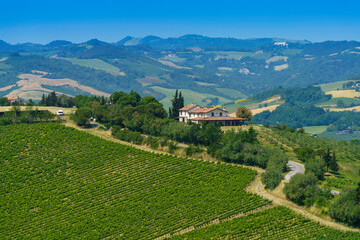 Fototapeta na wymiar Country landscape near Castrocaro and Predappio, Emilia-Romagna