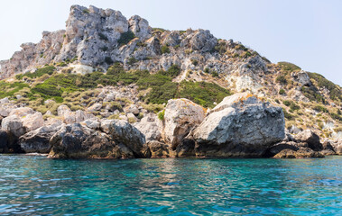 Fototapeta na wymiar Capraia island of the archipelago of the Tremiti Islands, Puglia, Italy. Island of capers.