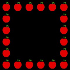 フレーム　リンゴ　赤×黒背景