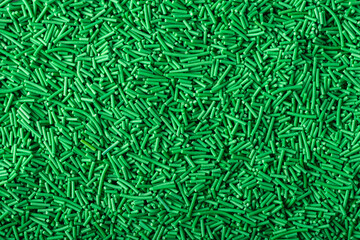 Green topper sprinkles closeup, top view