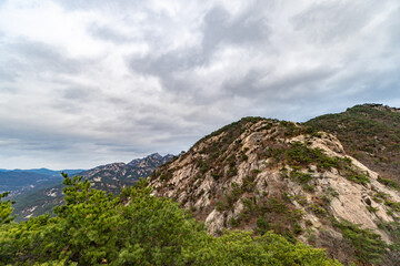 landscape with blue sky and clouds