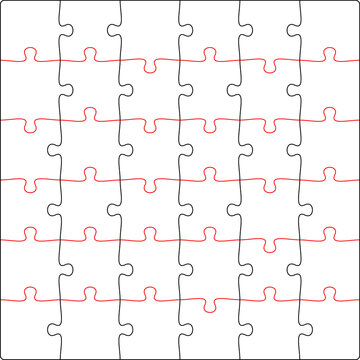 Square puzzle, marking in vector format for cutting on a plotter