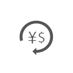 Exchange yen-dollar icon isolated on white background. Trendy exchange yen-dollar icon in flat style. Template for app, ui and logo, vector illustration, eps 10