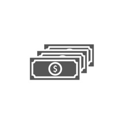 Money icon isolated on white background. Trendy money icon in flat style. Template for app, ui and logo, vector illustration, eps 10