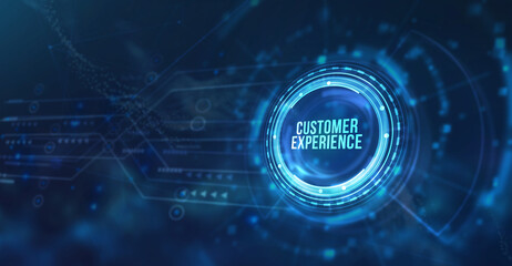 Internet, business, Technology and network concept. Technology future. Customer Experience. 3d illustration.