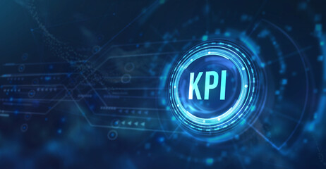 Internet, business, Technology and network concept. KPI Key Performance Indicator for Business Concept. 3d illustration.