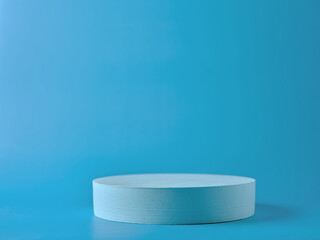 Blue podium for product presentation